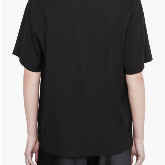 Vince Split Neck Linen Blend Tunic Top - Black XL NWOT - Picture 2 of 3